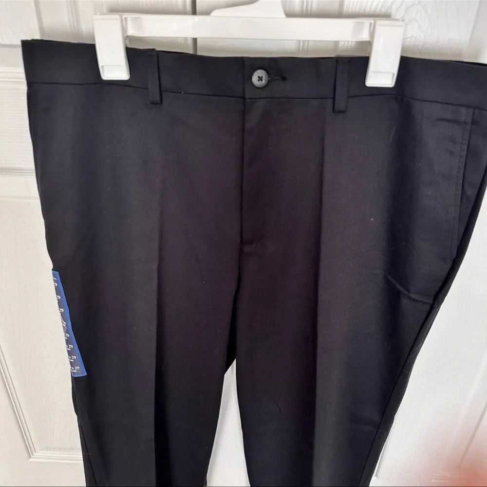Croft & Barrow Easy Care Khaki Black Pants Flat Front Size 38x29 NWT